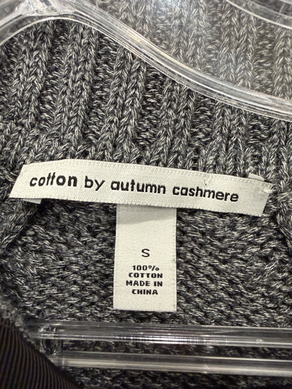 Cotton by Autumn Cashmere 100% Cotton Zip Up Poncho Sweater Charcoal Grey Small - Picture 12 of 13